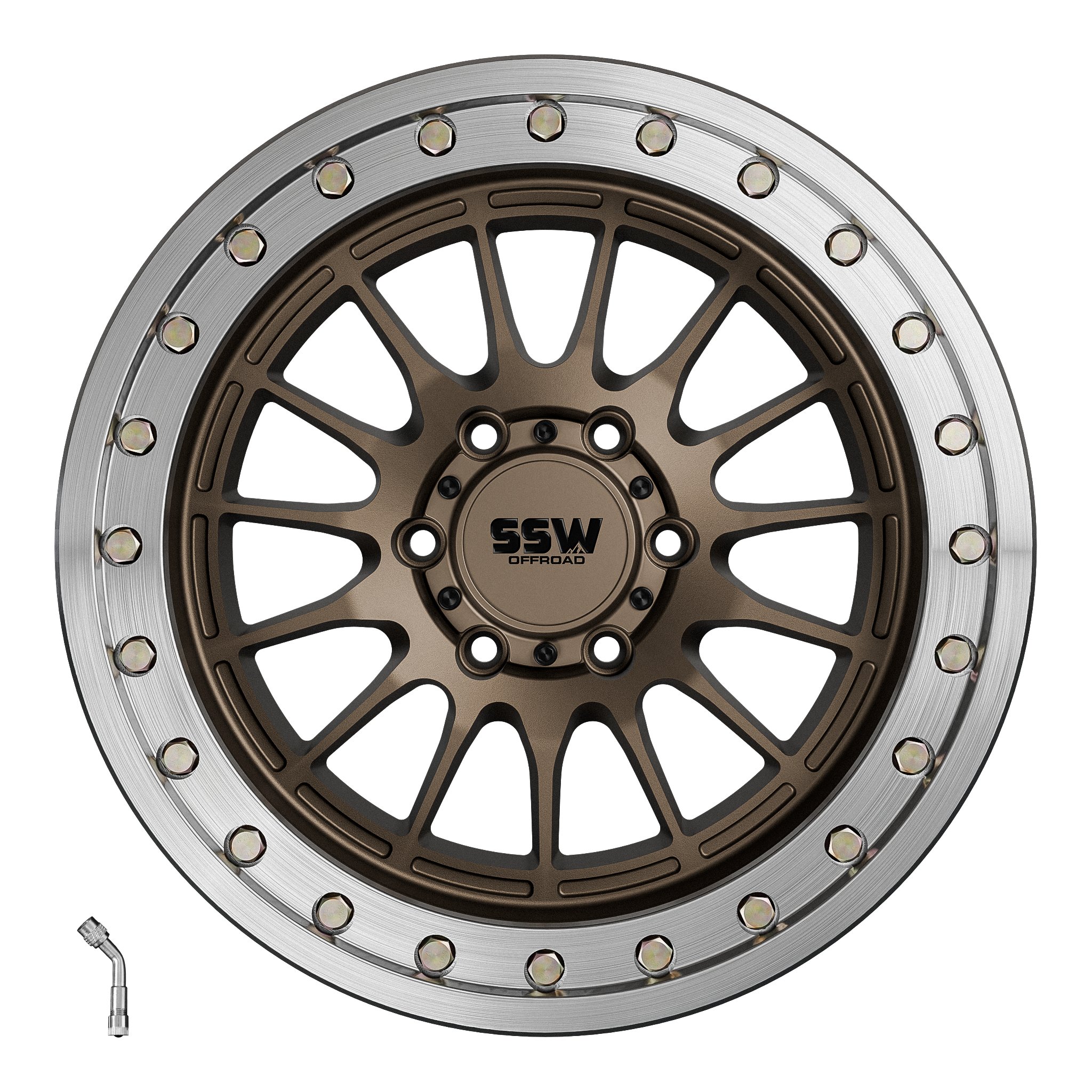 17x9 SSW Offroad Dakar Beadlock Matte Bronze Wheel 6x5.5 Bolt Pattern -25 mm Offset