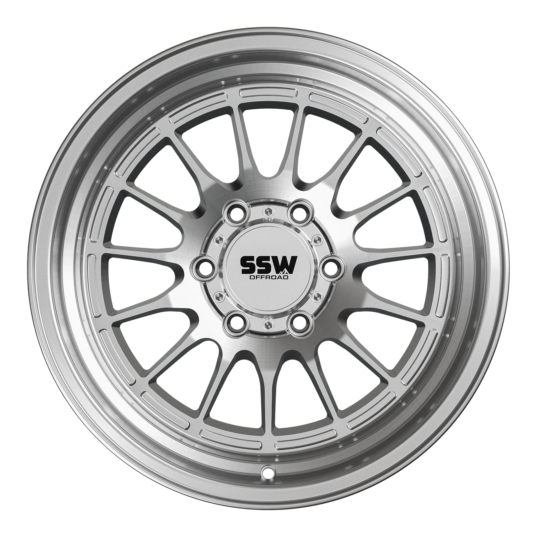 17x9 SSW Offroad Dakar Machined Silver Wheel 6x5.5 Bolt Pattern -25 mm Offset
