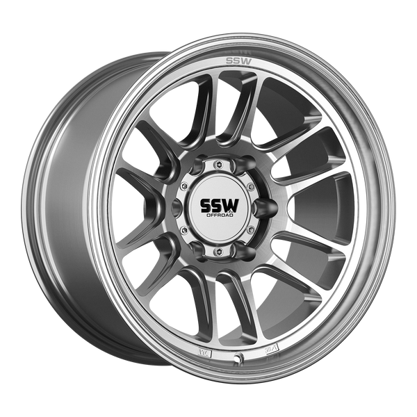 Solver Raptor Wheels 17x9 SSW Offroad Raptor Machined Silver Wheel 6x5.5 Bolt Pattern -12 m ...