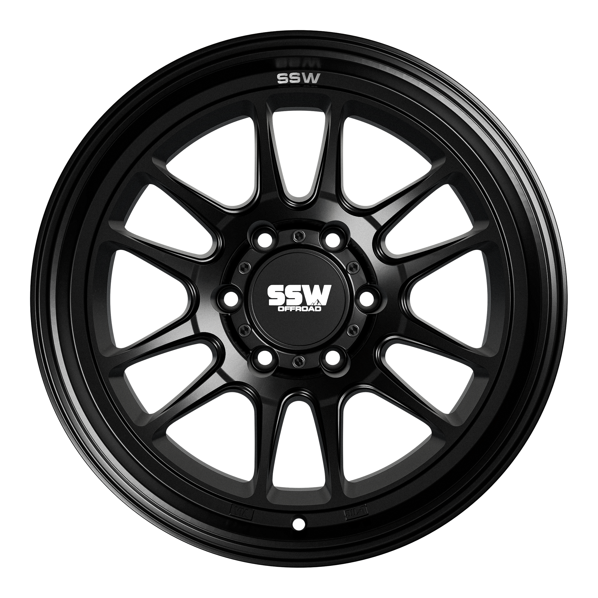 17x9 SSW Offroad Raptor Matte Black Wheel 6x5.5 Bolt Pattern -12 mm Offset