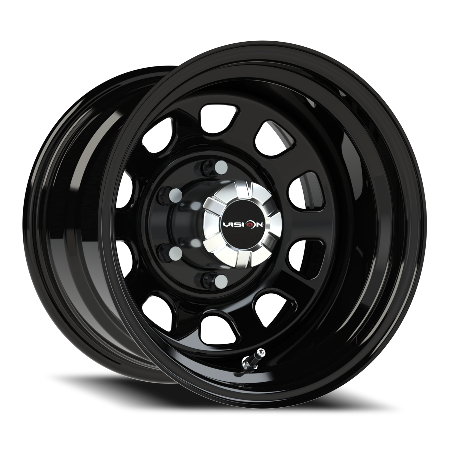 15x10 Vision 84H D Window Gloss Black Wheel 6x5.5 Bolt Pattern -39mm Offset