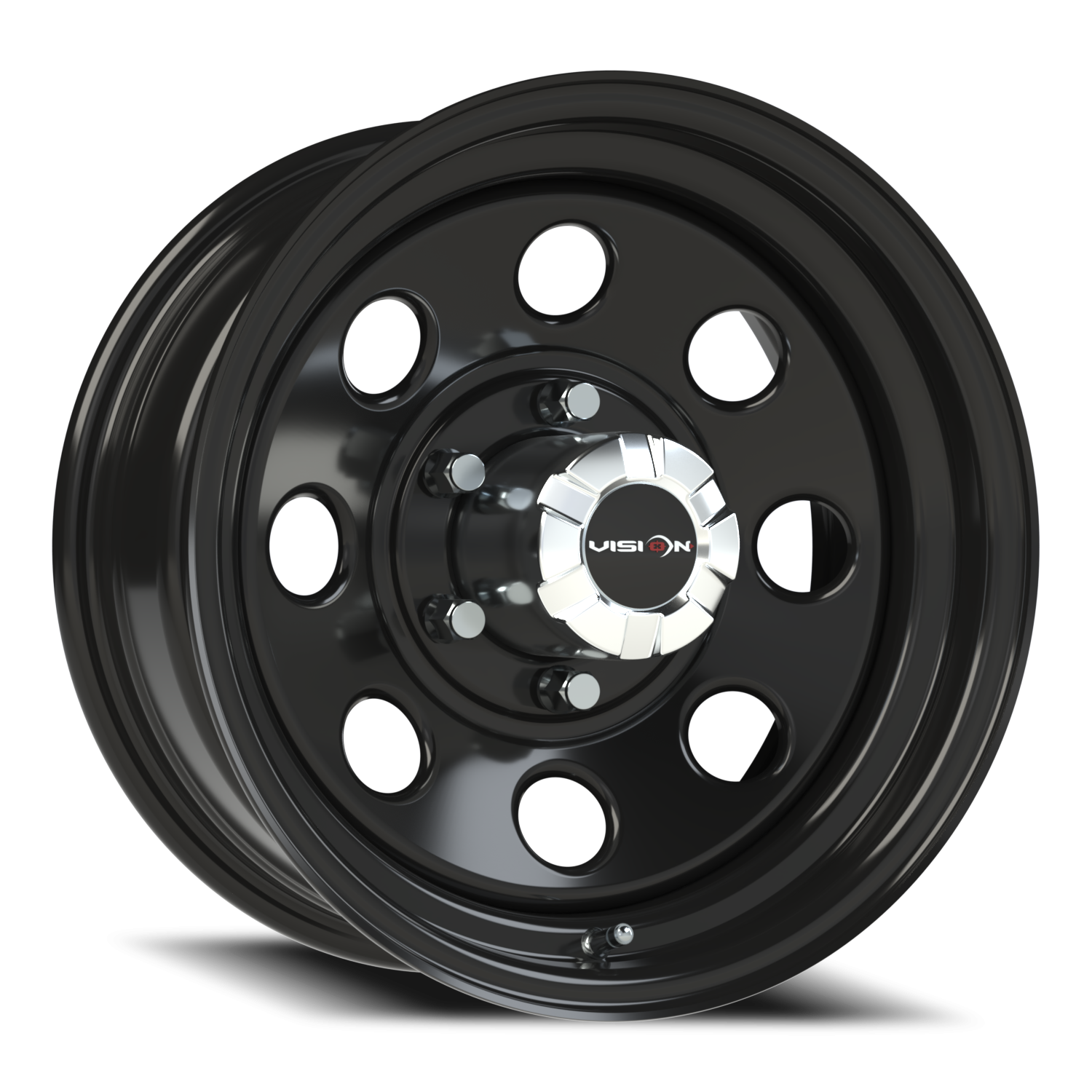 16x7 Vision 85H Soft 8 Gloss Black Wheel 6x5.5 Bolt Pattern 0mm Offset