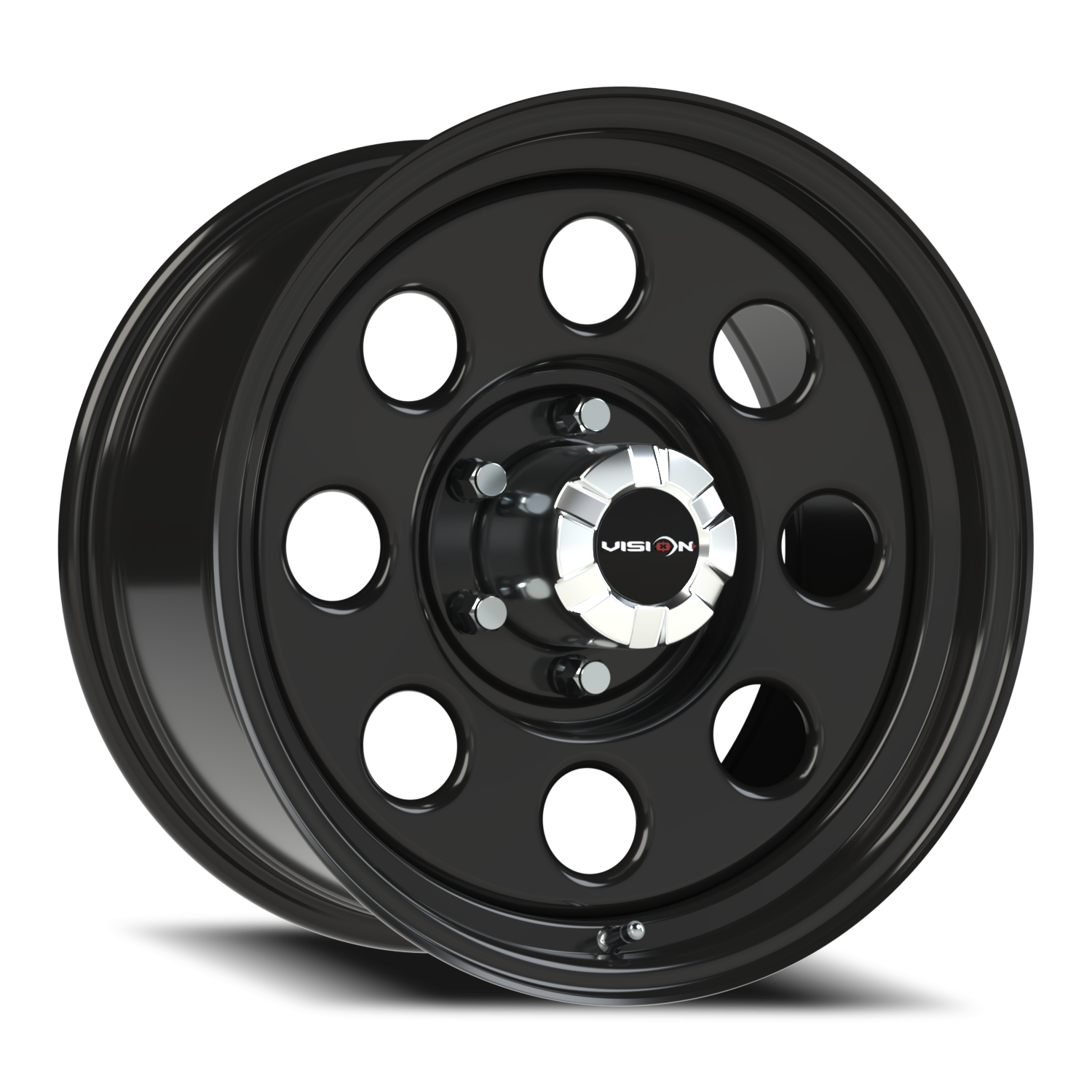 17x9 Vision 85H Soft 8 Gloss Black Wheel 6x5.5 Bolt Pattern 12mm Offset