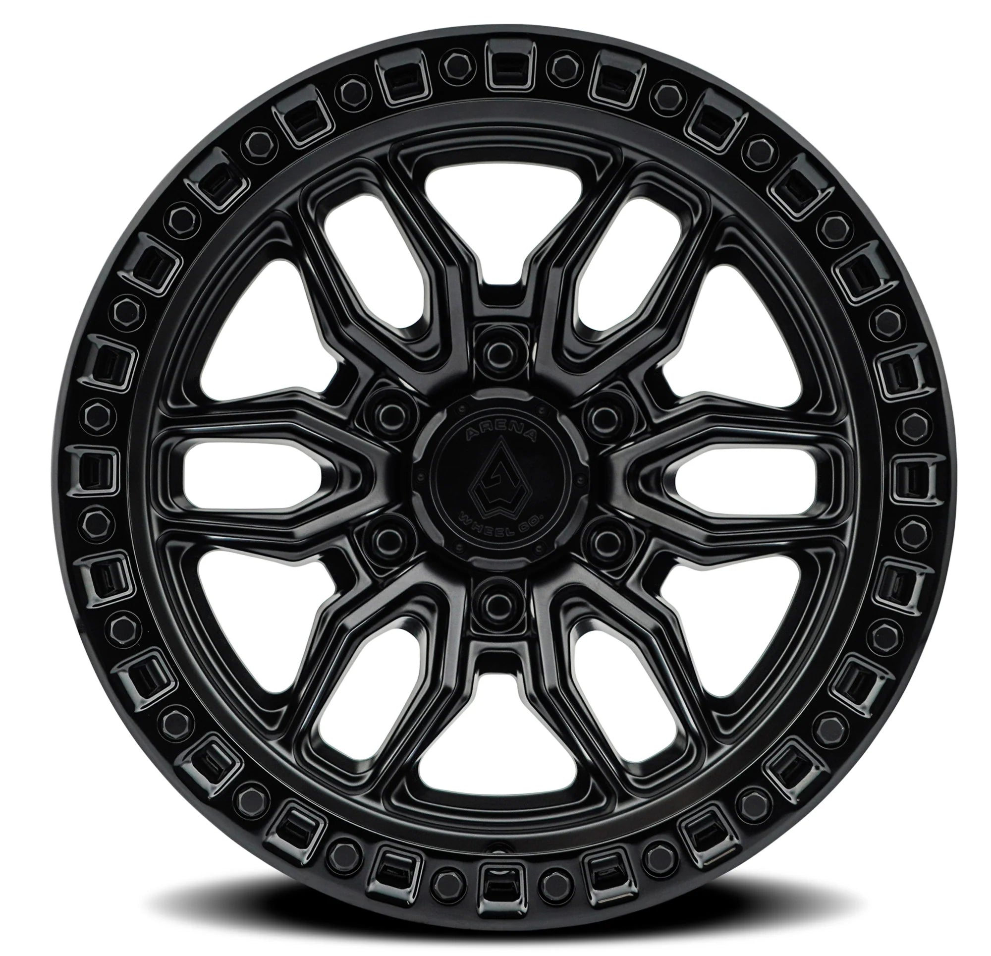 17x8.5 Arena Wheel A109 Hustle Satin Black Center Glossy Black Lip Wheel 6x5.5 Bolt Pattern +25mm Offset