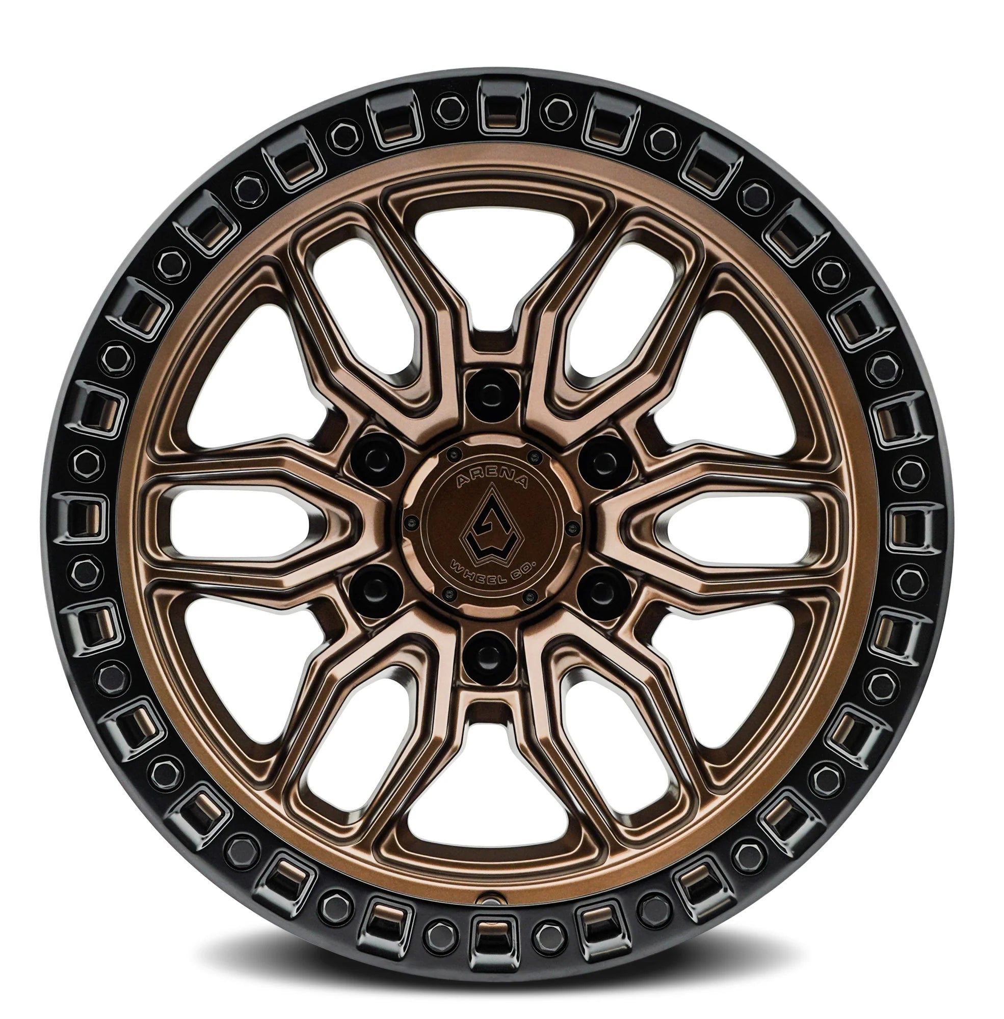 17x9 Arena Wheel A109 Hustle Smoked Bronze Center Satin Black Lip Wheel 6x5.5 Bolt Pattern 0mm Offset