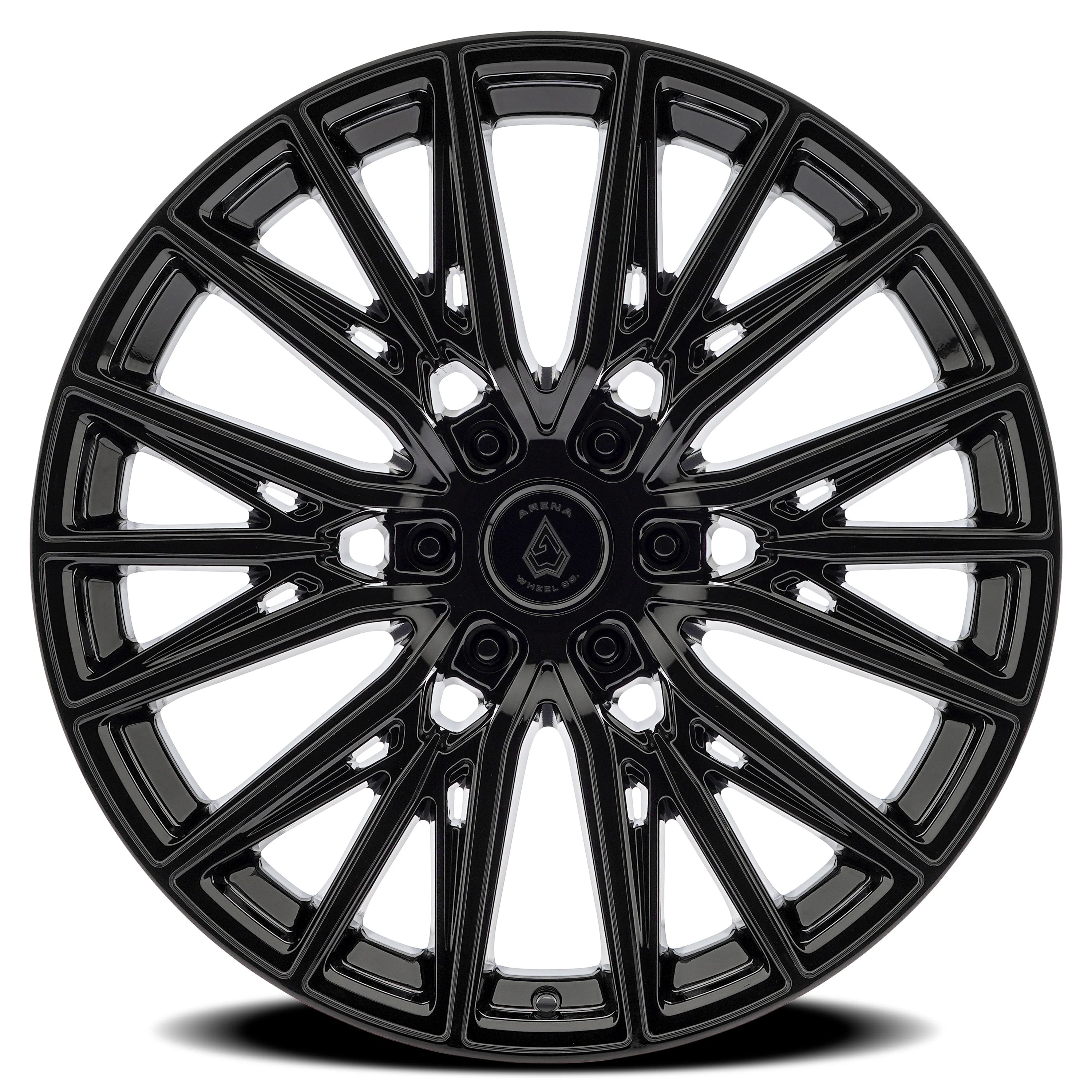 22x9.5 Arena Wheel A124 Finesse Glossy Black Wheel 6x5.5 Bolt Pattern +25mm Offset