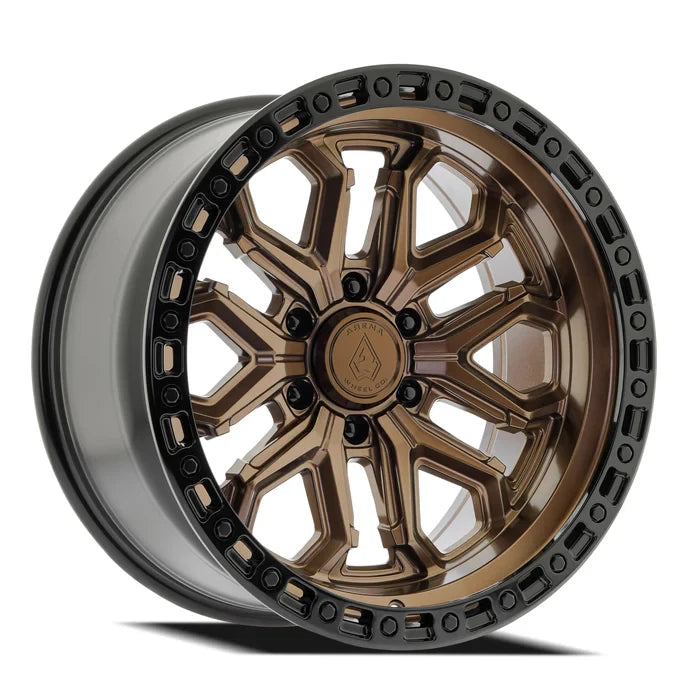 20x10 Arena Wheel A125 Jackal Smoked Bronze Center Glossy Black Lip Wheel 6x5.5 Bolt Pattern -18mm Offset