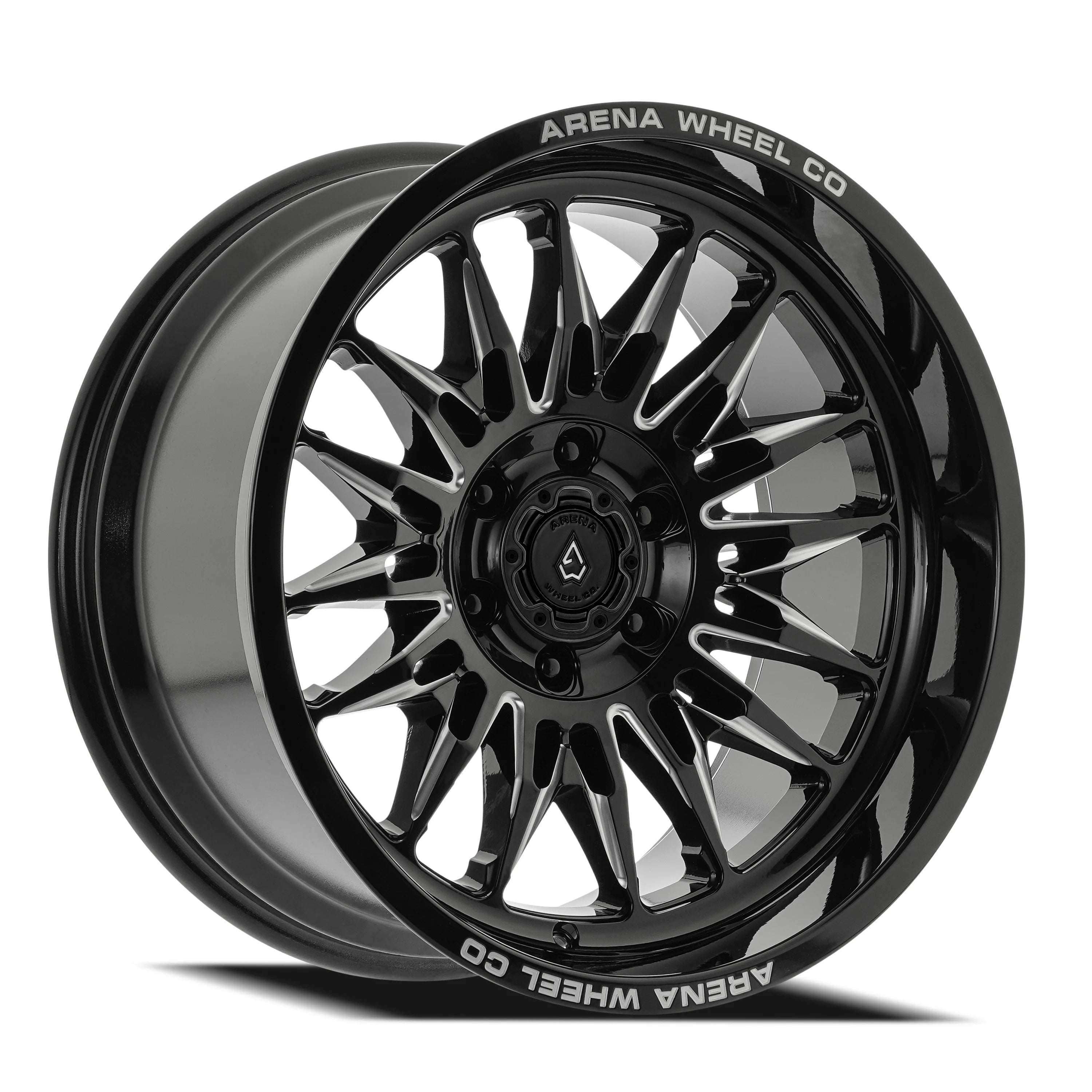 20x10 Arena Wheel A126 Javelin Gloss Black And Milled Wheel 6x5.5 Bolt Pattern -18mm Offset