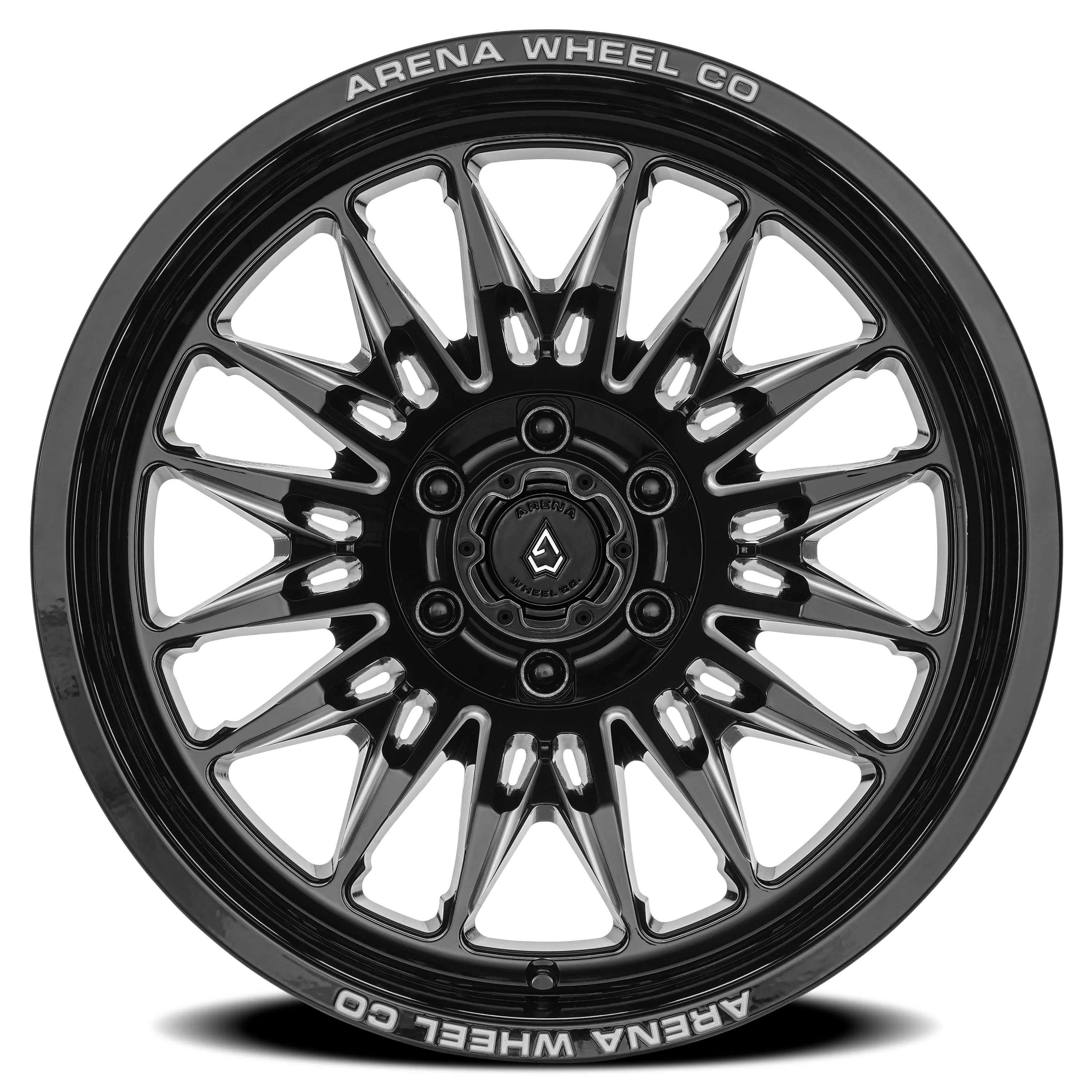 20x10 Arena Wheel A126 Javelin Gloss Black And Milled Wheel 6x5.5 Bolt Pattern -18mm Offset