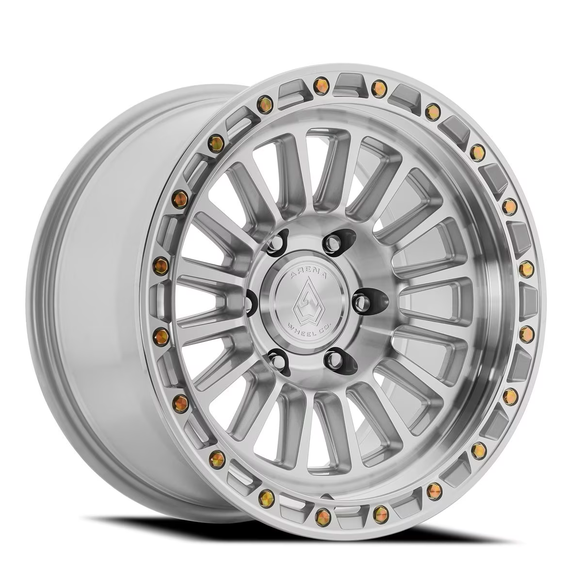 17x8.5 Arena A130 Podium Silver Machined Wheel 6x5.5 Bolt Pattern 25mm Offset