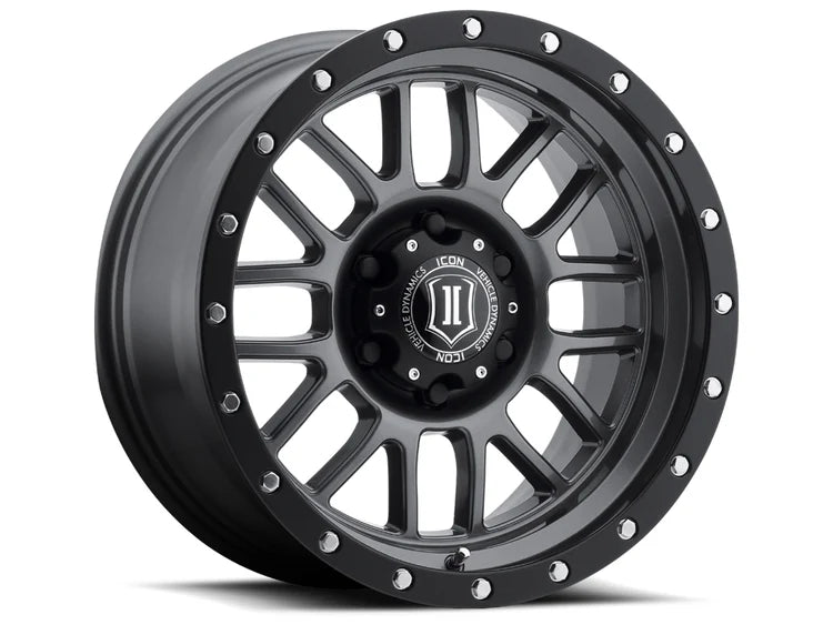 17x8.5 Icon Alloys Alpha Gun Metal Wheel 6x5.5 Bolt Pattern 0mm Offset