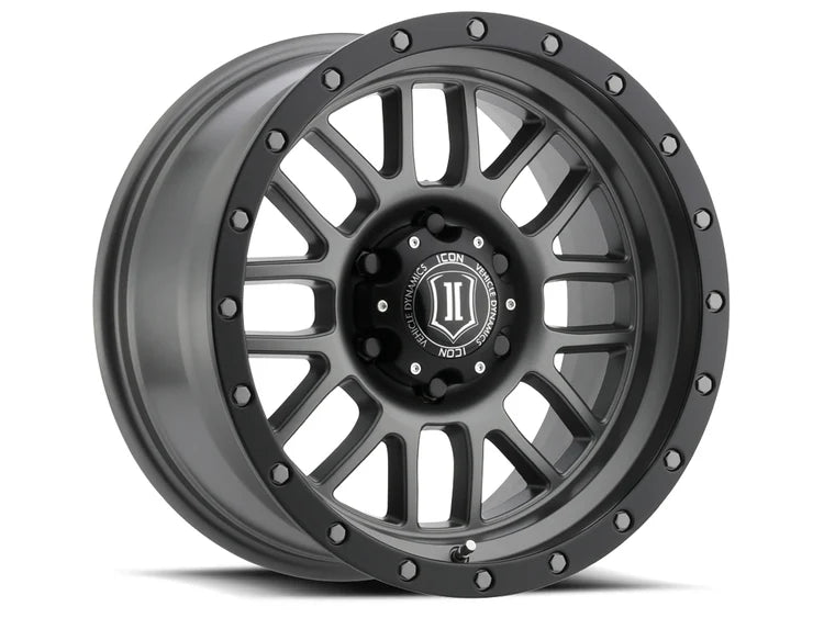 17x8.5 Icon Alloys Alpha Titanium Wheel 6x5.5 Bolt Pattern 0mm Offset