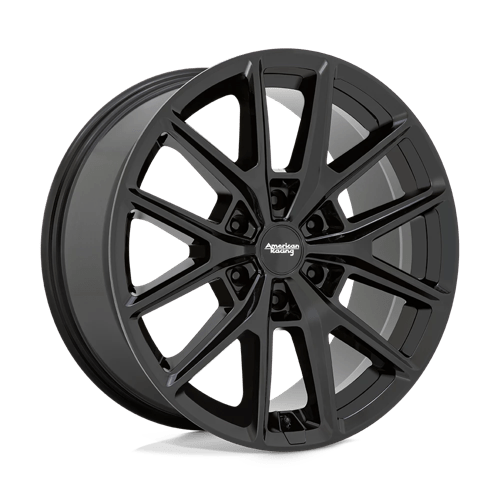 18x8 5 american racing ar945 gloss black wheel 6x5.5 bolt pattern 20mm offset