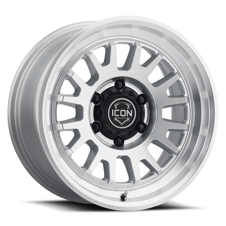 17x8.5 Icon Alloys Anza Silver Machined Wheel 6x5.5 Bolt Pattern 0mm Offset
