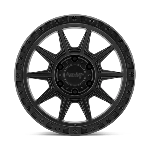18x9 american racing ar202 cast iron black wheel 6x5.5 bolt pattern 0mm offset