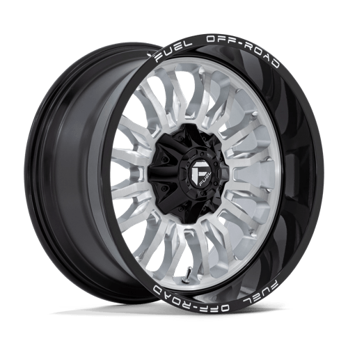 20x10 fuel off-road d798 arc silver brush face w blk lip wheel 6x5.5 bolt pattern 18mm offset