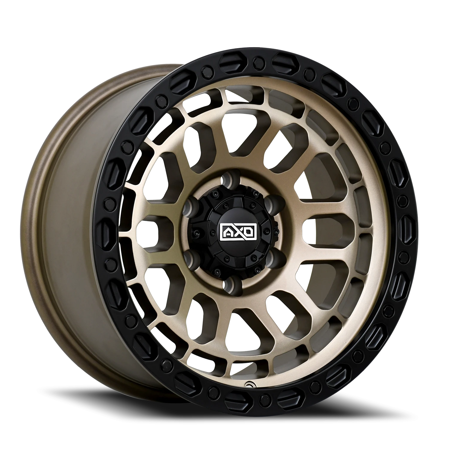 17x8.5 AXD Off-Road AS4 Satin Bronze W/Blk Lip Wheel 6x5.5 Bolt Pattern 0mm Offset