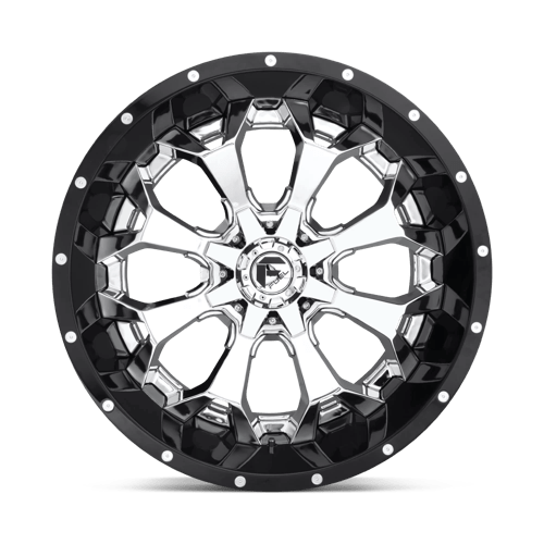 20x12 fuel off-road d246 assault chrome plated gloss black lip wheel 6x5.5 bolt pattern 43mm offset