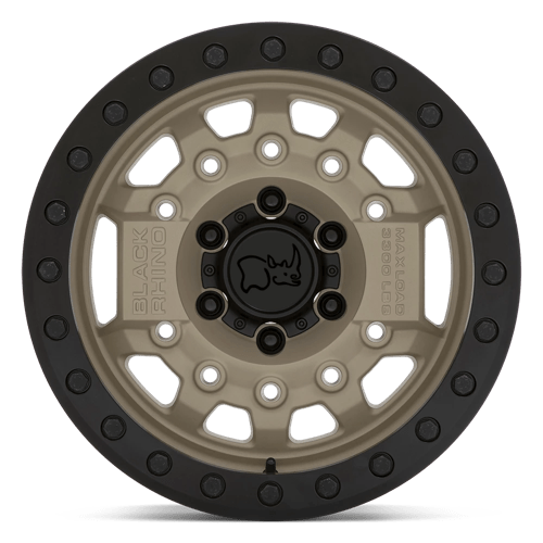 17x8 5 black rhino hard alloys avg avenger desert sand w black hardware beadlock wheel 6x5.5 bolt pattern 0mm offset