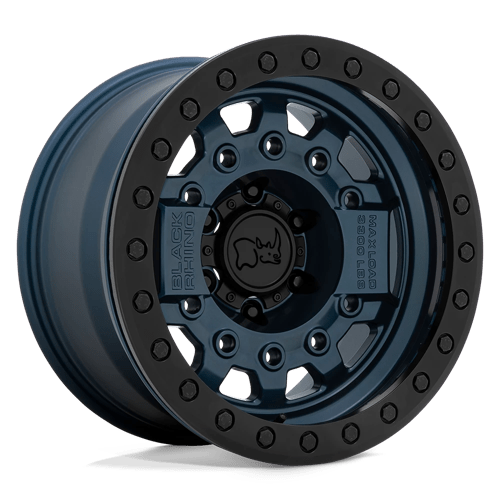 17x8 5 black rhino hard alloys avg avenger navy blue w black hardware beadlock wheel 6x5.5 bolt pattern 30mm offset
