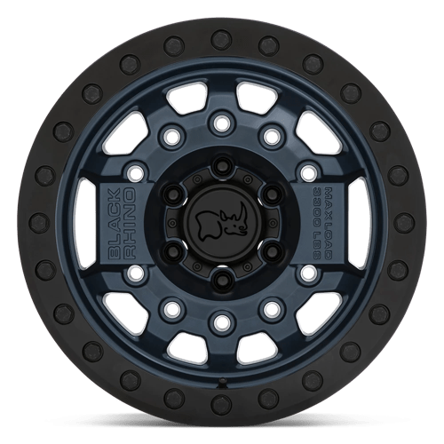 17x8 5 black rhino hard alloys avg avenger navy blue w black hardware beadlock wheel 6x5.5 bolt pattern 30mm offset
