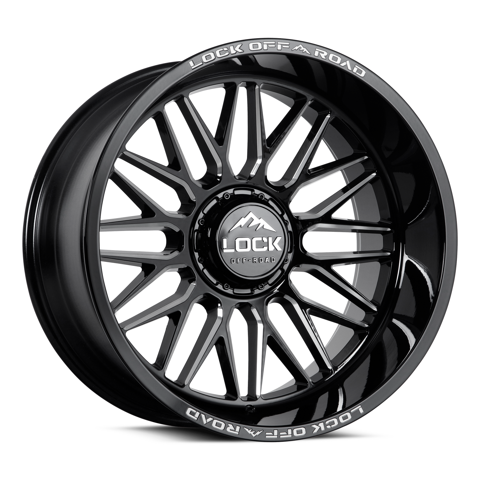 20x10 lock off-road apex gloss black milled wheel 6x5.5 bolt pattern 18mm offset