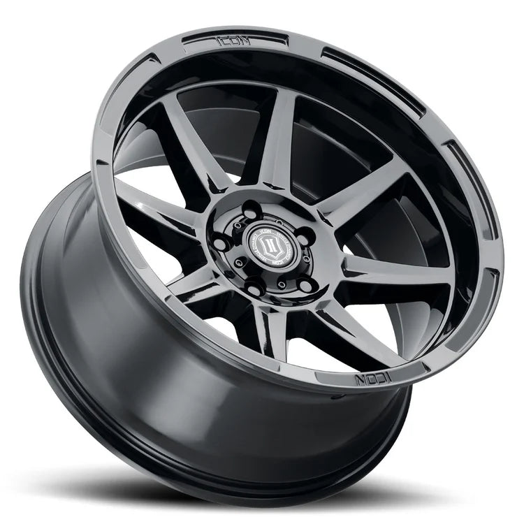 20x10 Icon Alloys Bandit Gloss Black Wheel 6x5.5 Bolt Pattern -24mm Offset