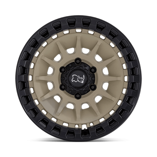 18x9 black rhino hard alloys br009 barrage desert sand on matte black wheel 6x5.5 bolt pattern 0mm offset