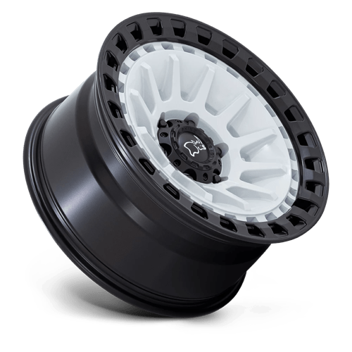 18x9 black rhino hard alloys br009 barrage gloss white on matte black wheel 6x5.5 bolt pattern 0mm offset