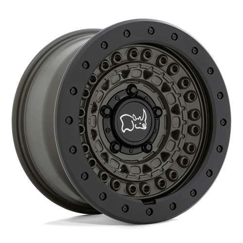 18x9 black rhino hard alloys bcd barricade olive drab green w blk rock wheel 6x5.5 bolt pattern 18mm offset