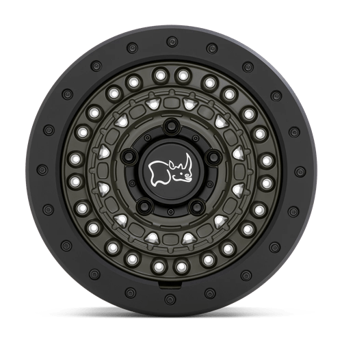 17x8 5 black rhino hard alloys bcd barricade olive drab green w blk rock wheel 6x5.5 bolt pattern 18mm offset