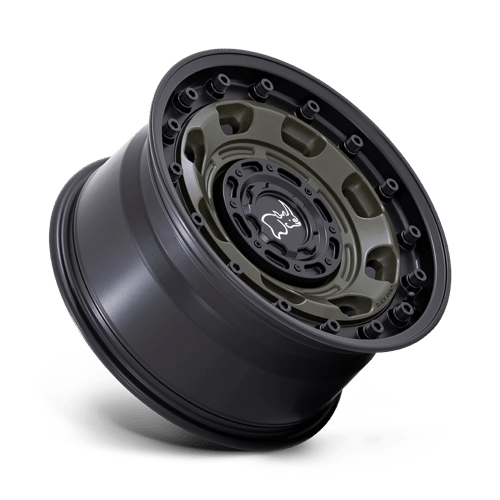 17x8 5 black rhino hard alloys br007 atlas olive drab green w black lip wheel 6x5.5 bolt pattern 10mm offset