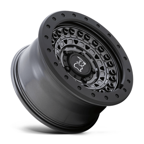 17x8 5 black rhino hard alloys bcd barricade gun black w black rock guard wheel 6x5.5 bolt pattern 0mm offset