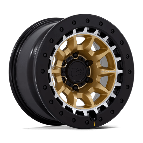 17x8 5 black rhino hard alloys br016 tusk matte gold w machined ring wheel 6x5.5 bolt pattern 10mm offset