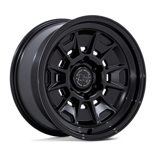 17x8 5 black rhino hard alloys br021 mondo matte black w gloss black lip wheel 6x5.5 bolt pattern 10mm offset
