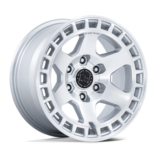 18x8 black rhino hard alloys br022 bahari gloss silver w machined face wheel 6x5.5 bolt pattern 45mm offset