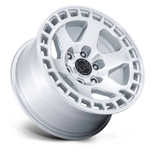 17x8 5 black rhino hard alloys br022 bahari gloss silver w machined face wheel 6x5.5 bolt pattern 0mm offset