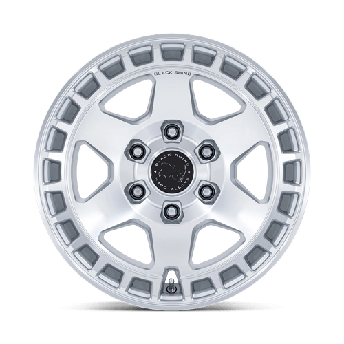 17x8 5 black rhino hard alloys br022 bahari gloss silver w machined face wheel 6x5.5 bolt pattern 0mm offset