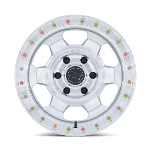 17x8 5 black rhino hard alloys br029 trooper gloss silver w machined face wheel 6x5.5 bolt pattern 10mm offset