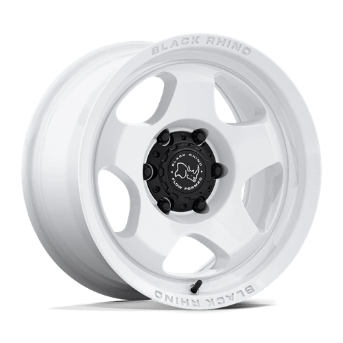 17x8 5 black rhino hard alloys br031 sol gloss white wheel 6x5.5 bolt pattern 0mm offset
