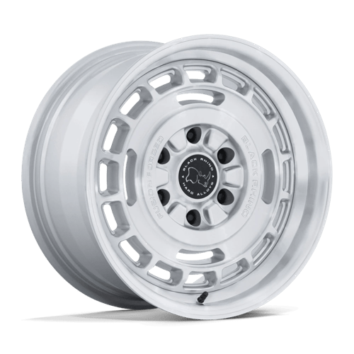 17x8 black rhino hard alloys br600 vagabond gloss silver w machined face wheel 6x5.5 bolt pattern 32mm offset