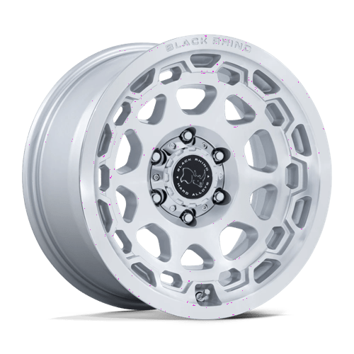 17x8 5 black rhino hard alloys br026 congo gloss silver w machined face wheel 6x5.5 bolt pattern 25mm offset