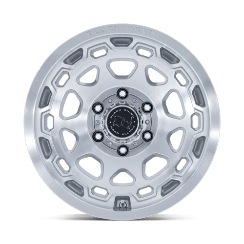 17x8 5 black rhino hard alloys br026 congo gloss silver w machined face wheel 6x5.5 bolt pattern 25mm offset
