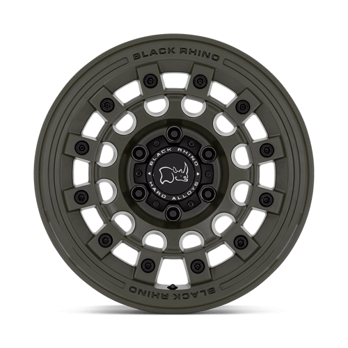17x8 black rhino hard alloys br004 fuji olive drab green wheel 6x5.5 bolt pattern 38mm offset