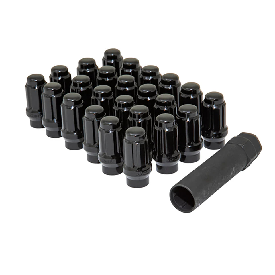 tacoma 12x1 5 et style black spline lug kit with key