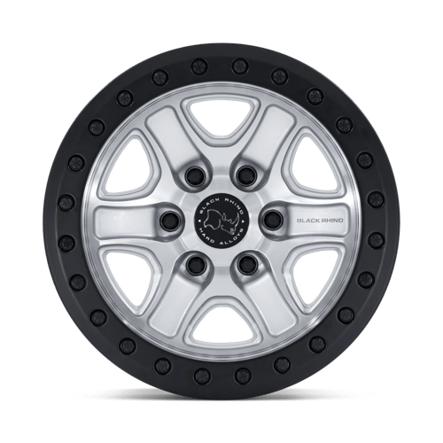 18x9 Black Rhino Hard Alloys BR200 Echo Trail Lock Hyper Silver W/Machined Face Beadlock Beadlock Wheel 6x5.5 Bolt Pattern +12mm Offset