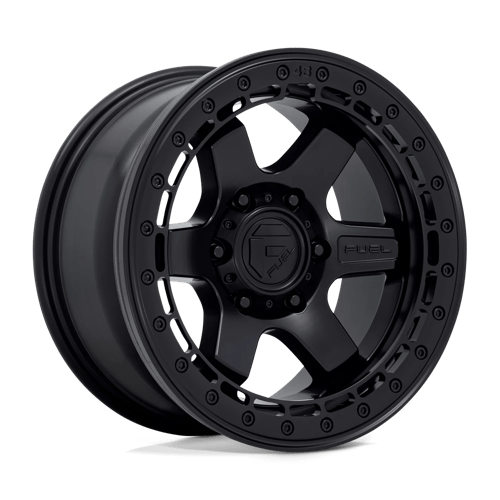 17x8 5 fuel off-road d122 block matte black w m black ring beadlock wheel 6x5.5 bolt pattern 0mm offset