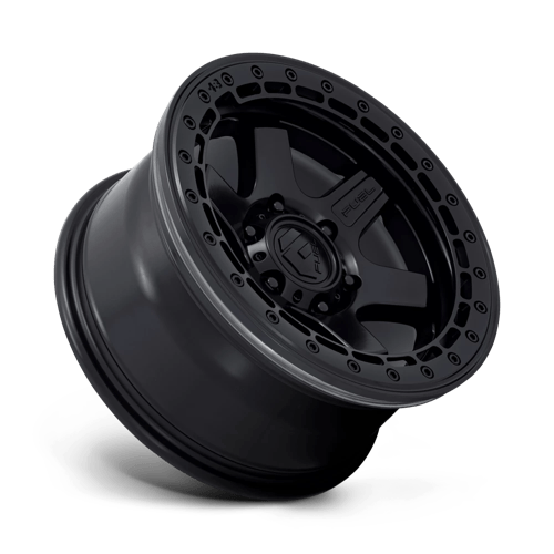 17x8 5 fuel off-road d122 block matte black w m black ring beadlock wheel 6x5.5 bolt pattern 0mm offset