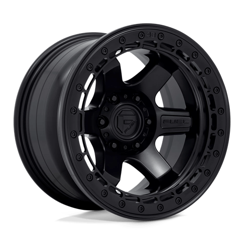 17x9 fuel off-road d122 block matte black w m black ring beadlock wheel 6x5.5 bolt pattern 15mm offset