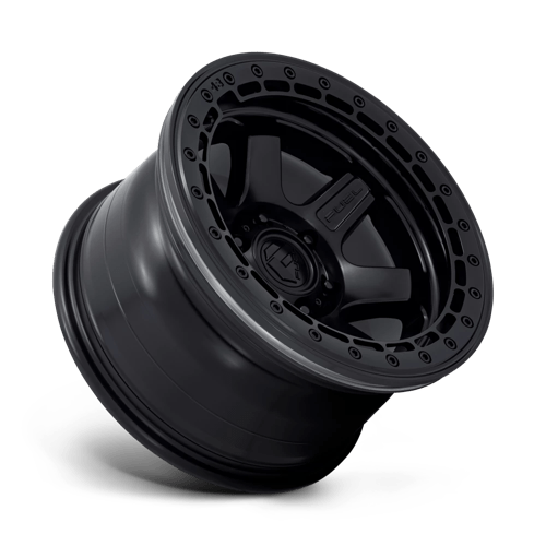 17x9 fuel off-road d122 block matte black w m black ring beadlock wheel 6x5.5 bolt pattern 15mm offset